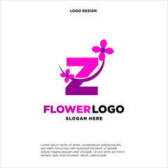 flower initial Letter Z Logo design