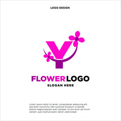 flower initial Letter Y Logo design