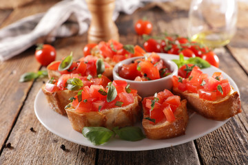 bruschettas with tomato and basil