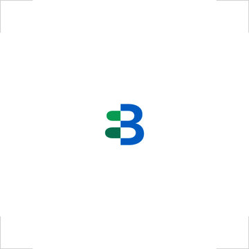 initial B letter logo capsule medicine design