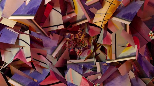 Video Background 2549: Kandinsky art 3D animation (Loop). 