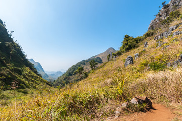 Soil path on mountain  landscape