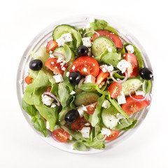 vegetable salad isolated on white background
