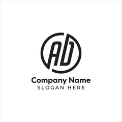 Obraz premium Creative typography AD letter logo design template