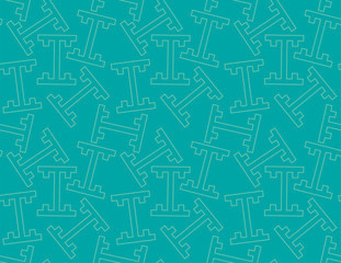 Colorful Seamless Japanese pattern combining T-shaped figures