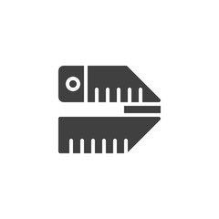Measuring tape vector icon. filled flat sign for mobile concept and web design. glyph icon. Symbol, logo illustration. Vector graphics