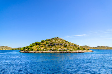 Croatian island in the sea, croatia, landscape. Vacation and travel concept.