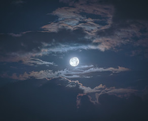 moon over the clouds