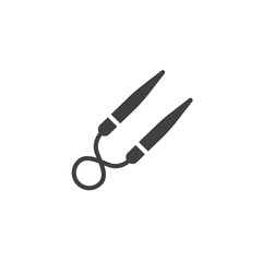 Knitting needles vector icon. filled flat sign for mobile concept and web design. Needles for knitting glyph icon. Symbol, logo illustration. Vector graphics