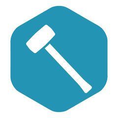 Mallet icon. Carpenter's hammer made of hard wood or rubber for various types of work. Vector illustration for design and web isolated on a white background.