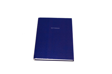 blue notebook isolated on a white background