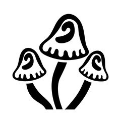 fungus plants silhouettes style icons