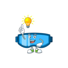 A genius safety glasses mascot character design have an idea