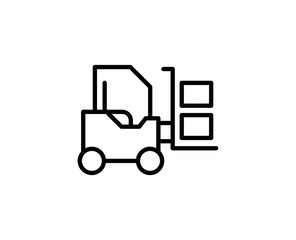 Forklift line icon