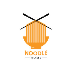 Noodle House Restaurant and Food Logo Vector icon Template.
