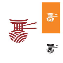 Noodle House Chinese Restaurant and Food Logo Vector icon Template