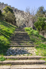 Path in the historic Rumelihisari or Rumelian Castle in Istanbul. Turkey