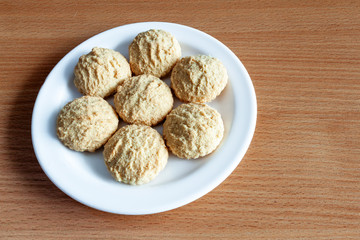 coconut biscuits in a plate