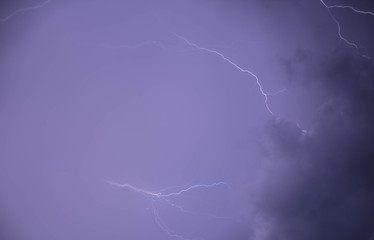 night in a winter refuge photographing lightning