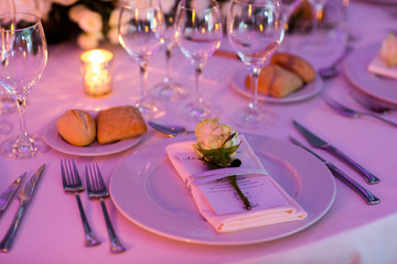 beautiful luxury arrangement on wedding table