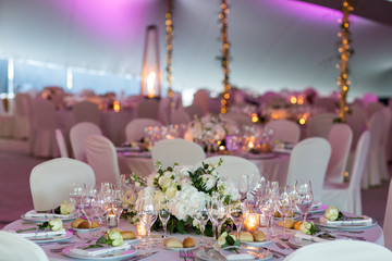 beautiful luxury arrangement on wedding table