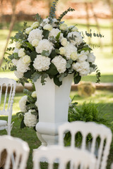 beautiful wedding decoration in a luxury garden