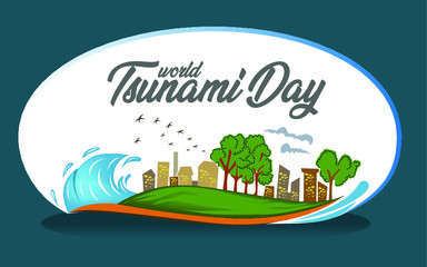Fototapeta premium World Tsunami day background vector