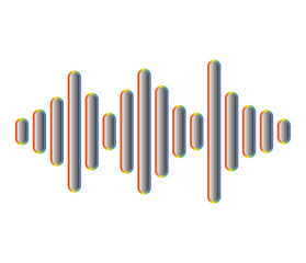 Music wave player logo. Colorful equalizer element. Isolated design symbol. Button jpeg Illustration