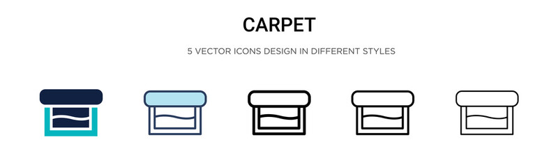 Carpet icon in filled, thin line, outline and stroke style. Vector illustration of two colored and black carpet vector icons designs can be used for mobile, ui, web