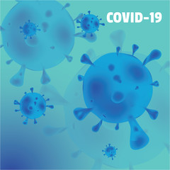 Fototapeta na wymiar Graphic illustration of coronavirus epidemic cells. Corona influenza virus as a dangerous and detected flu case. Suitable for health concept design, warning signs and news illustrations.