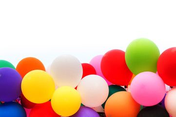 Fototapeta na wymiar colorful of balloons with white background