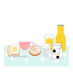 breakfast set food and drink for the morning