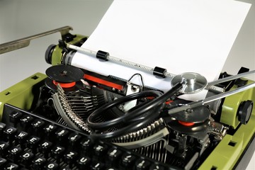 close up of a typewriter