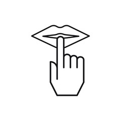 Keep silence icon design isolated on white background