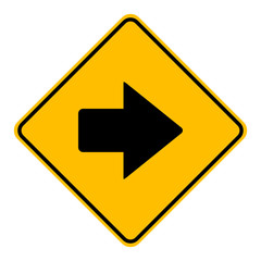 Pfeil nach rechts und Schild