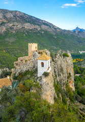 Fototapeta na wymiar Old castle build in 11th century in Guadalest Spain