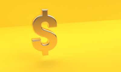 Obraz premium Dollar Sign icon geometrical abstract background, Stylish trendy illustration. 3d render.