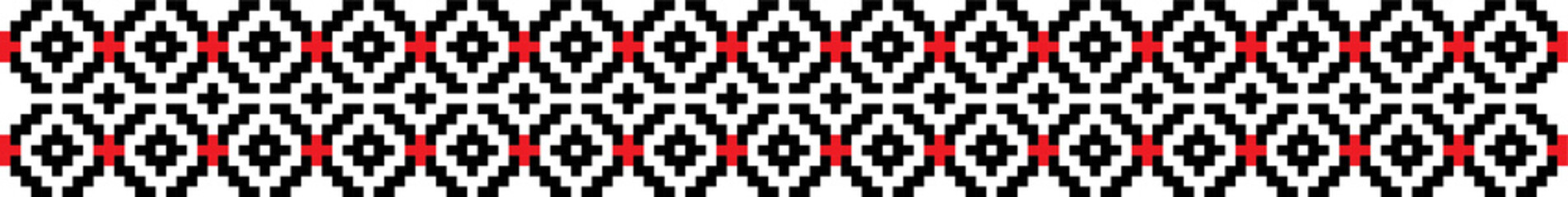 Obraz premium Traditional Romanian folk art knitted embroidery pattern