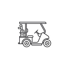 Fototapeta premium Golf cart vector line icon