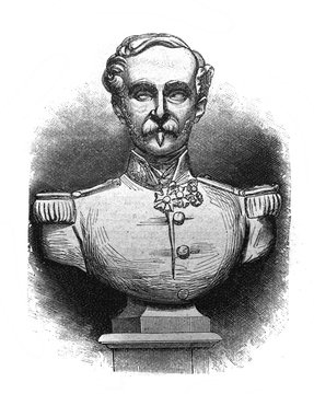 Louis Eugene Cavaignac  the main organizer of the massacre of Paris workers in the old book The Essays in Newest History, by I.I. Grigorovich, 1883, St. Petersburg