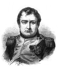 Portrait French Emperor Napoleon I Bonaparte in the old book The Essays in Newest History, by I.I. Grigorovich, 1883, St. Petersburg