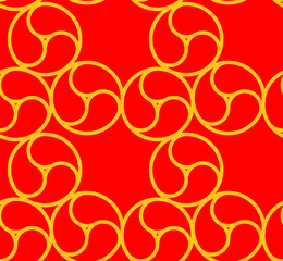 Red Commashaped seamless Japanese pattern