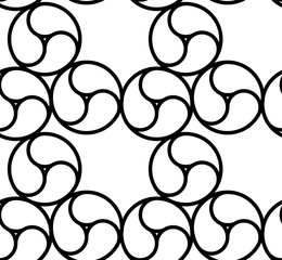 Monochrome Commashaped seamless Japanese pattern