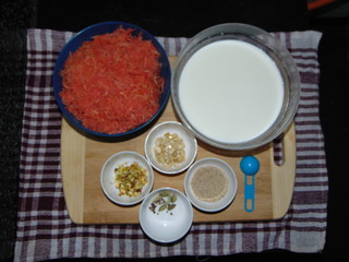 Preparation of Indian sweet dish carrot sweet