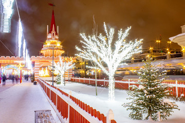 Kazan, Republic of Tatarstan, Russia New Year's walking street.