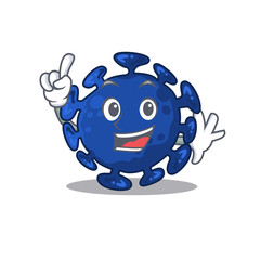 Streptococcus mascot character design with one finger gesture
