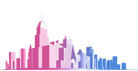 city metropolis architectural landscape 3d illustration © Svjatoslav