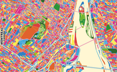 Montreal, Quebec, Canada, colorful vector map