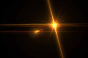 Obraz premium Beautiful optical lens flare effect Golden sun light