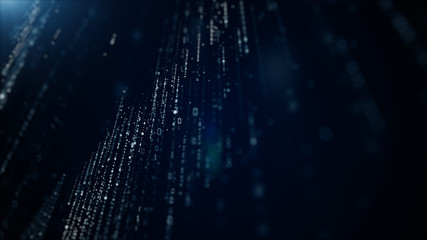 Obraz premium Digital cyberspace with particles and digital data network connections, Futuristic digital data display background concept.